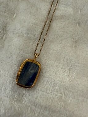Chan Luu Gold-Tone Necklace with Blue Stone Pendant